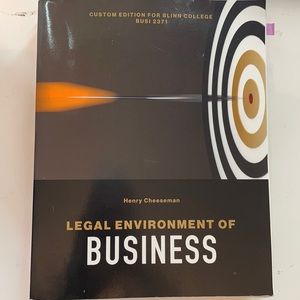 Legal environment of business by Henry Cheeseman. Textbook for BUSI 2371.